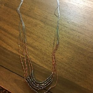 J. Crew copper, silver, and dark silver necklace